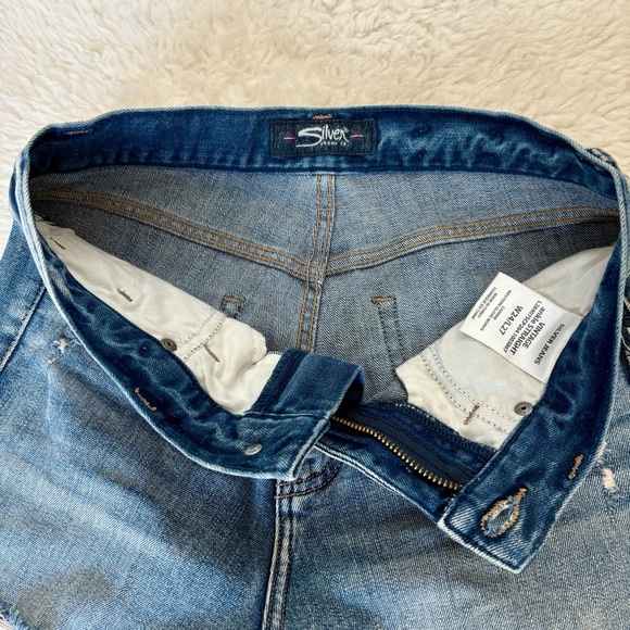 Silver Ankle Straight Distressed Jeans size W24 L27 - Picture 7 of 13